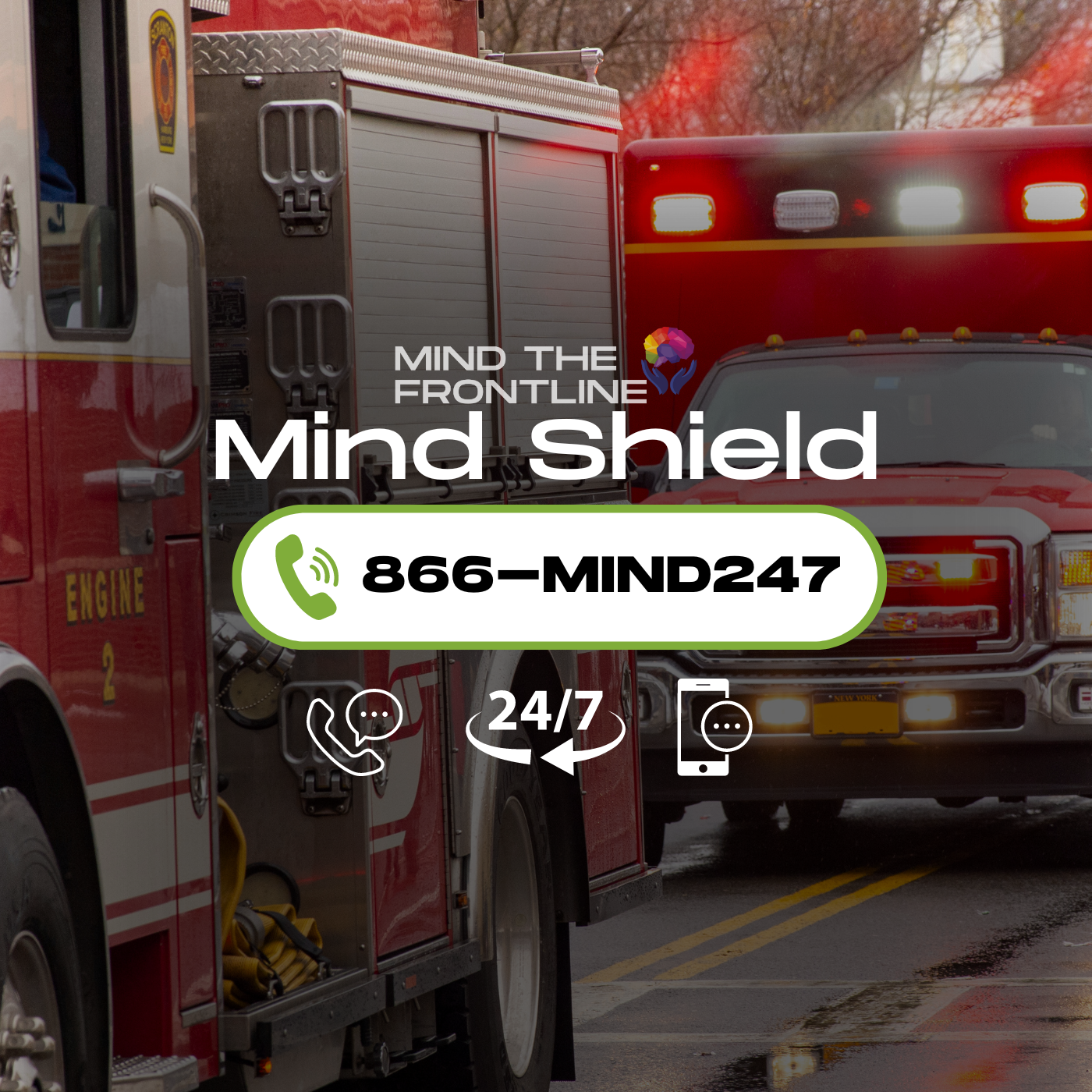 Mind Shield by Mind the Frontline | 24/7 Debrief Hotline